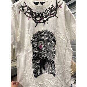 Vlone x Yams Day Jesus Piece T-Shirt Mens XL White Tee NWT
